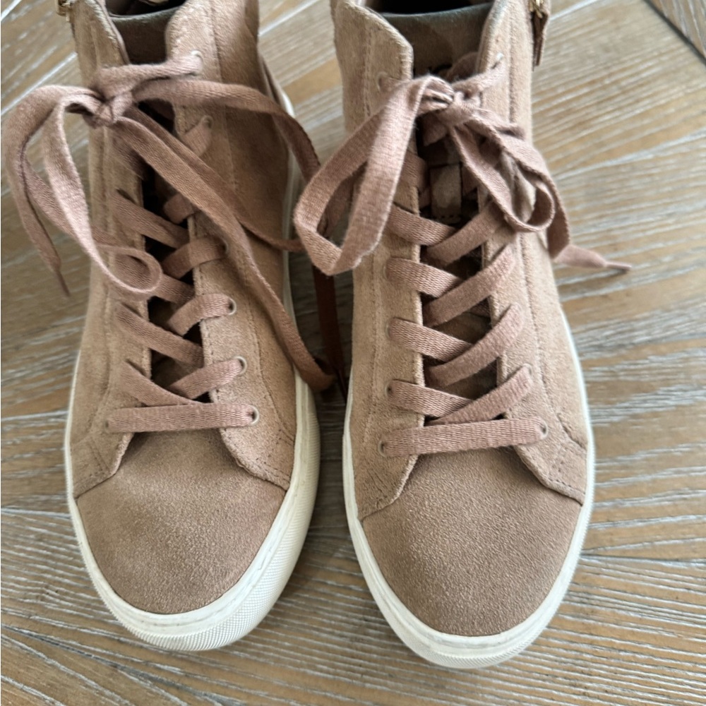 UGG Tan High-Top Sneakers with Lace-Up Design